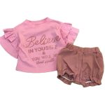 ست تیشرت و شلوارک دخترانه