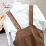 ست شلوار پیشبندی، بلوز و کلاه نوزادی - Image 8