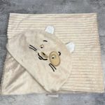 پتو دورپیچ نوزادی کلاهدار مخمل راه راه - Image 3