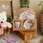 ست ظرف غذای بامبو کودک - Image 3